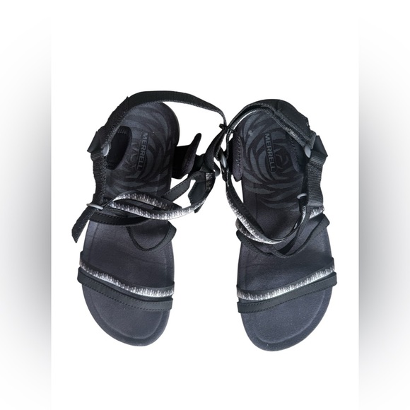 Merrell Women's Terran 3 Cush  Black/White Slide Sandals size 7/ 37 Outdoor - Picture 1 of 16